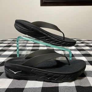 Hoka Ora Recovery Flip Flop Plantar Fasciitis Sandals Thong Slip On Men's 10 Blk